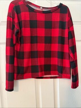 Acting Pro Red and Black Plaid Shirt